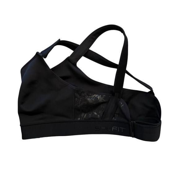 SheFit Flex Sports Bra Black Marble Pattern Adjustable Medium Support 4 LUXE - Picture 6 of 8